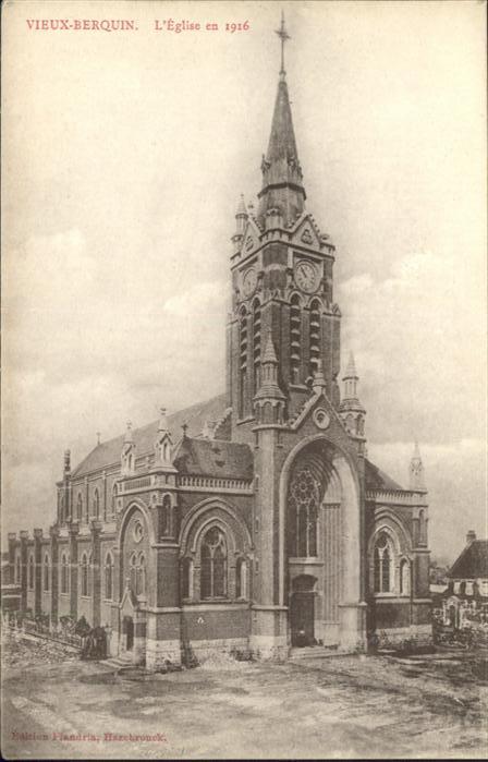 Vieux-Berquin L'Eglise en 1916