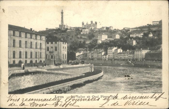 Lyon France La Saone au Quai Pierre Scize