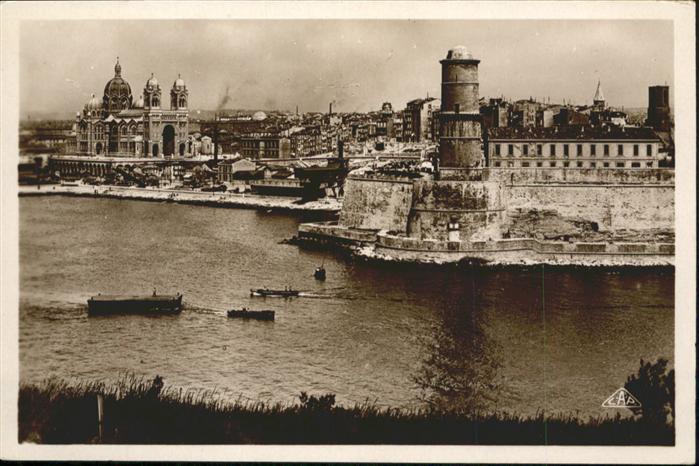 Marseille Bouches-du-Rhone La Cathedrale et le Fort Saint-Jean