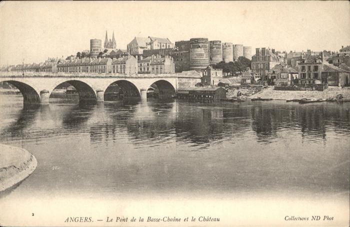 Angers Le Pont de la Basse-Chaine et le Chatea