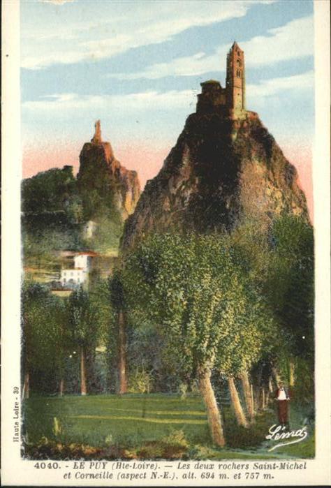Le Puy-en-Velay Les deux rochers Saint-Michel