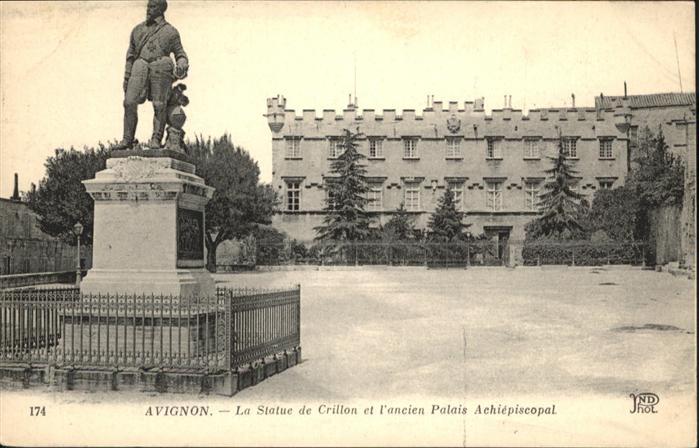Avignon Vaucluse Statue Crillon Palais Achiepiscopal