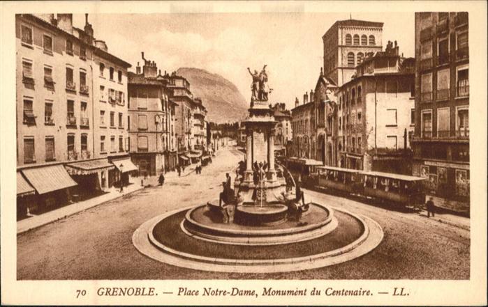 Grenoble Place Notre Dame Monument Centenaire Br