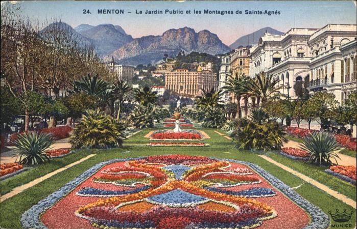 Menton Alpes Maritimes Jardin Public Montagnes Sainte Agnes