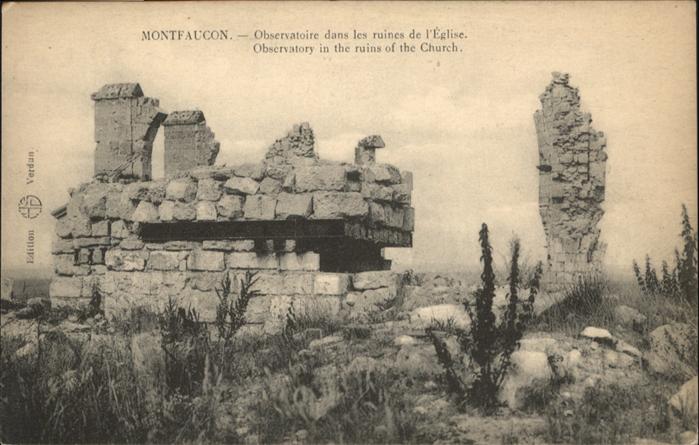 Montfaucon 55-d Argonne Observatoire Ruines Eglise