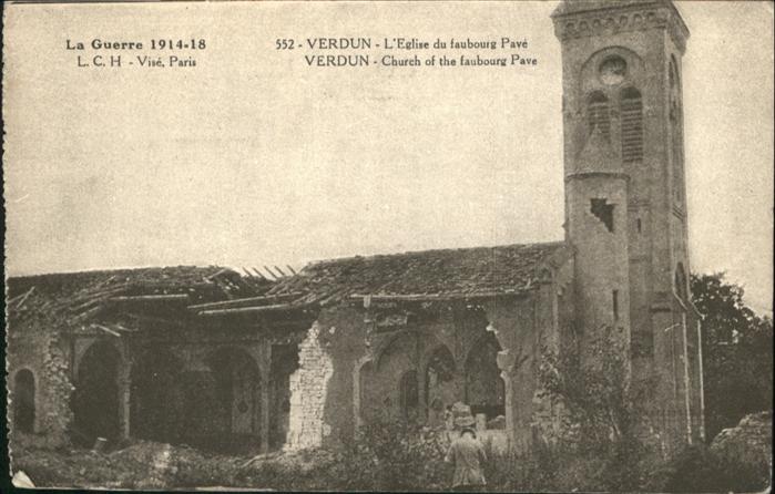 Verdun Meuse Eglise Church Faubourg Pave