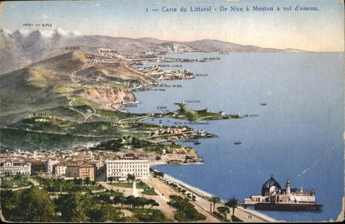 Nice Alpes Maritimes Panorama Nice Menton
