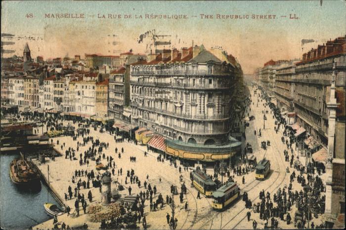 Marseille Bouches-du-Rhone la Rue de la Republique Strassenbahn