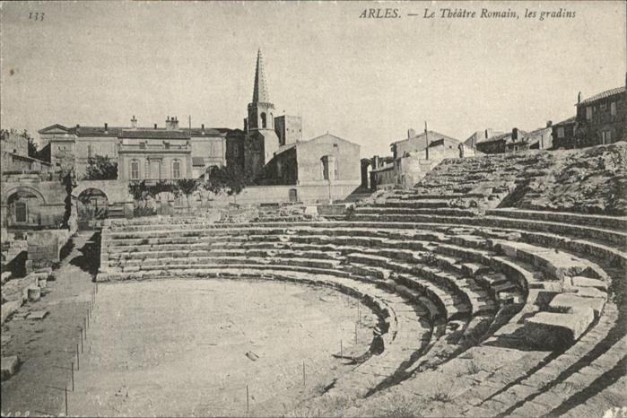 Arles Bouches-du-Rhone Theatre Romain les gradins
