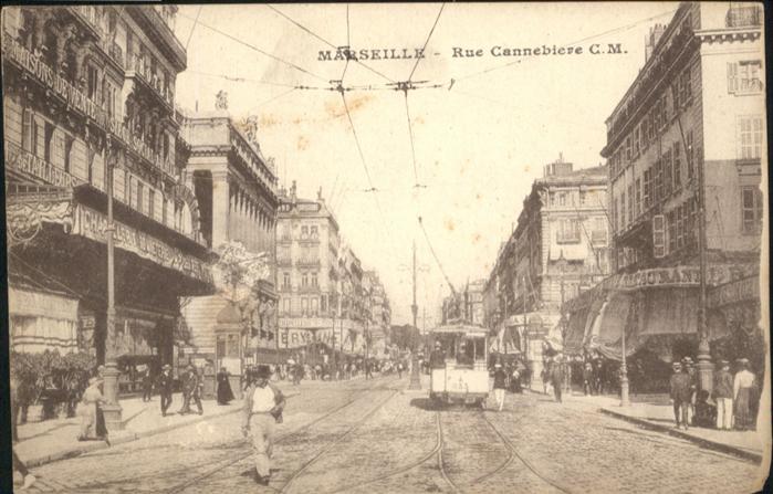 Marseille Bouches-du-Rhone Rue Caneebiere Strassenbahn