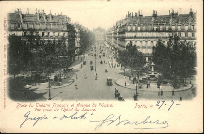 Paris Place du Theatre Francais Avenue de l'O