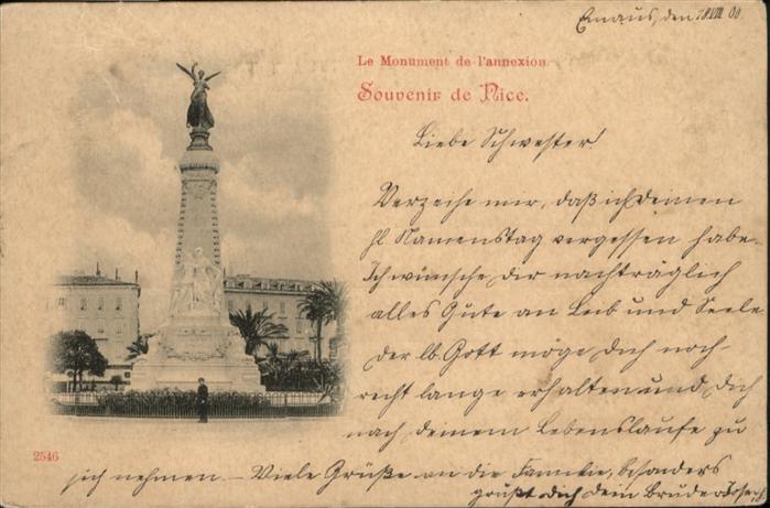 Nice Alpes Maritimes le Monument de l'annexion
