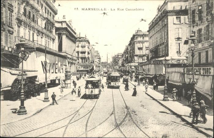 Marseille Bouches-du-Rhone Rue Cannebiere Strassenbahn