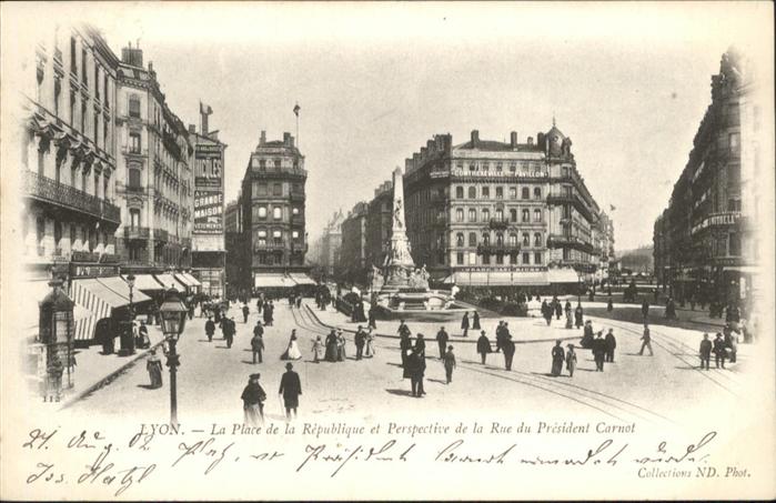 Lyon France la Place de la Republique Perspective d