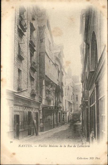 Nantes Loire Atlantique Vieilles Maisons de la Rue de Labacleri