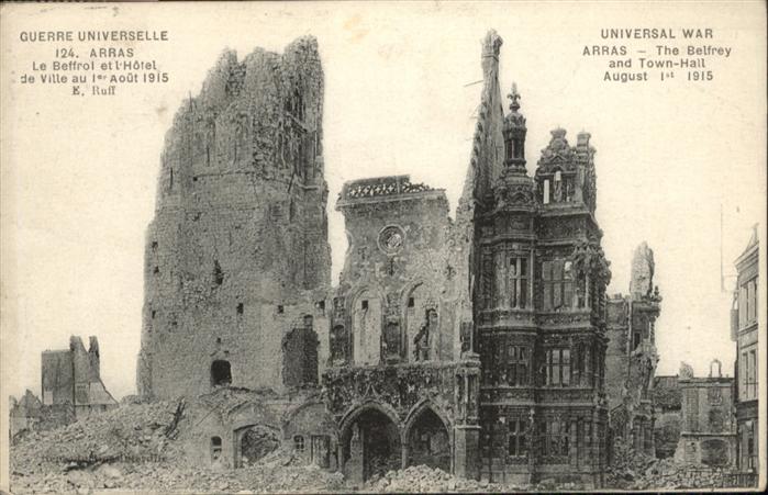 Arras Pas-de-Calais le Beffroi Hotel de Ville Zerstörung