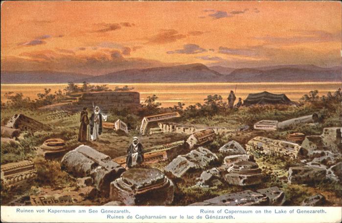 Lake Genezareth Ruines Capharnaum Kuenstler F Perlberg