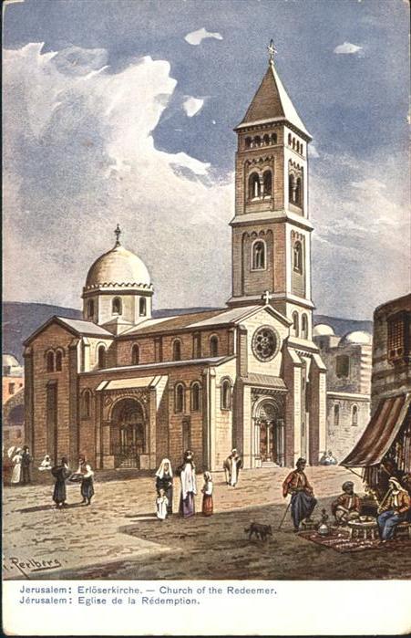 Jerusalem Yerushalayim Church Redeemer Hund Kuenstler F Perlberg