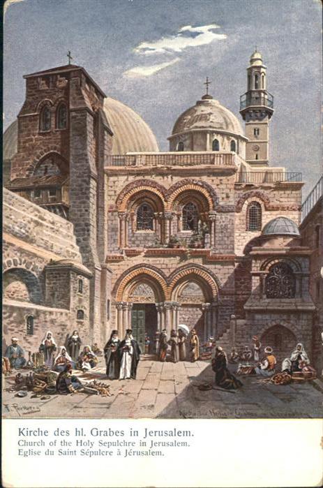 Jerusalem Yerushalayim Kirche  Church Holy Sepulchre Kuenstler F Perlberg