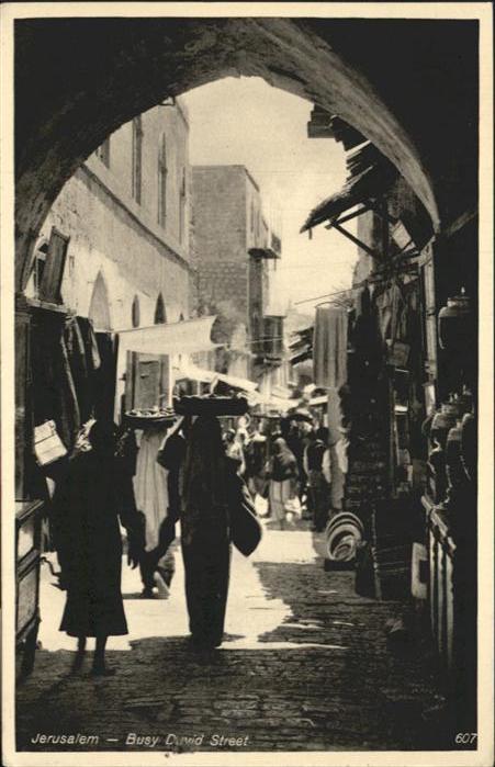 Jerusalem Yerushalayim Busy David Street