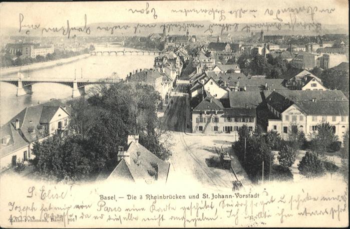 Basel BS Rheinbruecken St Johann Vorstadt