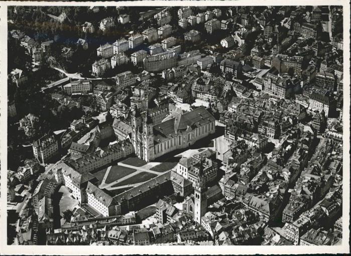 St Gallen SG Fliegeraufnahme  Kloster Regierungsgebaeude