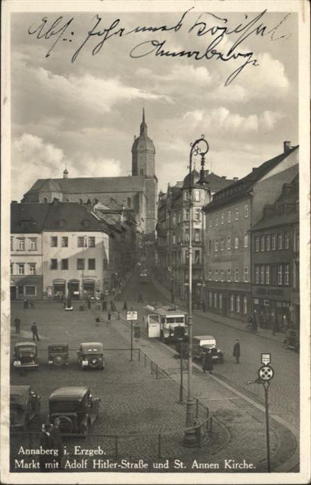 Annaberg-Buchholz Erzgebirge Markt A.H. Strasse St Annenkirche
