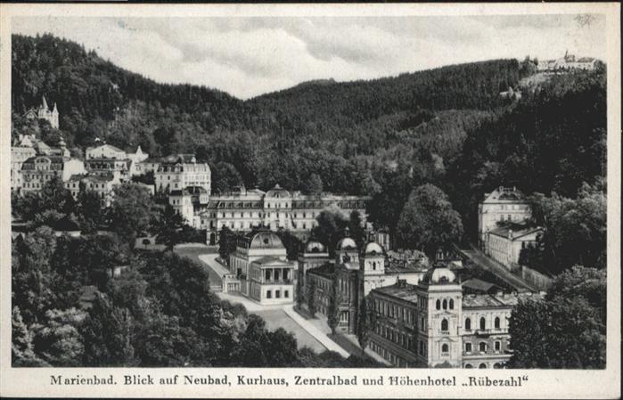 Marienbad Tschechien Boehmen Neubad Kurhaus Zentralbad Hoehen Hotel Ruebezahl