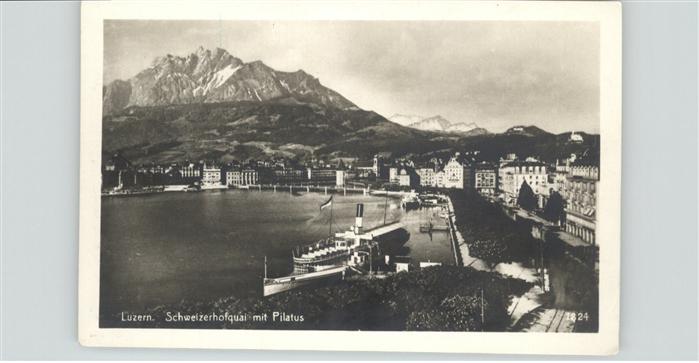Dampfer Binnenschifffahrt Luzern Schweizerhofquai Pilatus