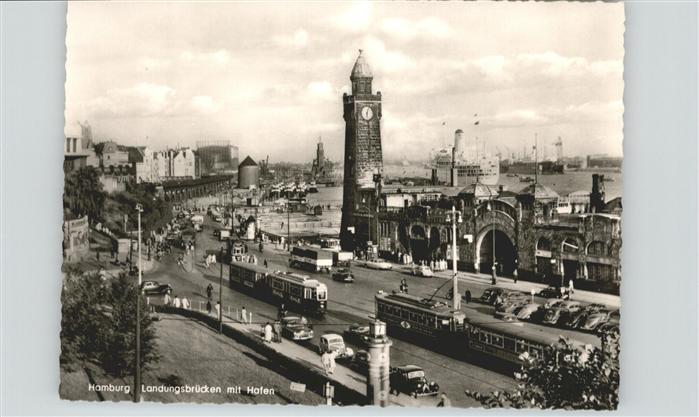 Strassenbahn Hamburg Landungsbrücke Hafen Uhr