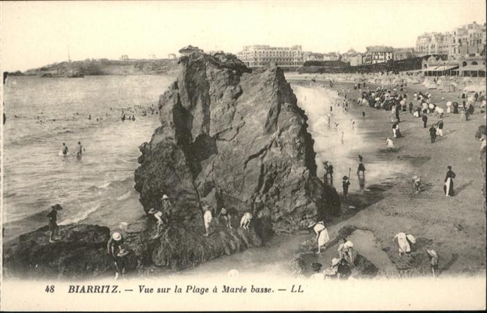 Biarritz Pyrenees Atlantiques Plage Maree basse