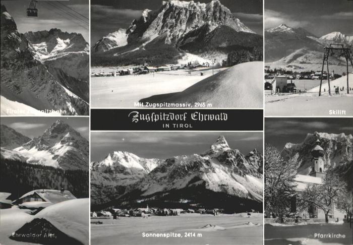 Ehrwald Tirol Skilift Kirche Sonnenspitze Seilbahn Zugspitzmasiv