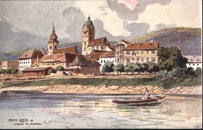 Stein Donau Künstlerkarte Fritz Lach