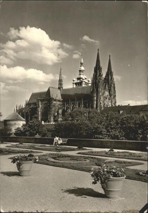 Prag Prahy Prague Burg Terasse bei Reitschule