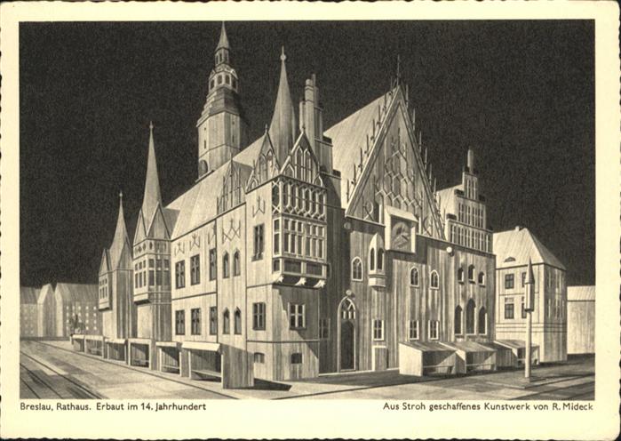 Breslau Niederschlesien Rathaus  Kuenstler R Mideck