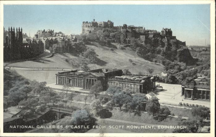 Edinburgh Scotland National Galleries Castle Scott Monument