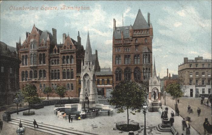 Birmingham Chamberlain Square Brunnen