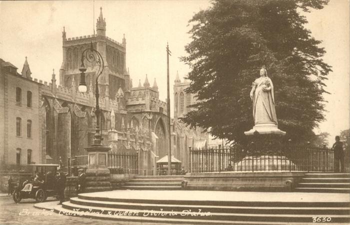 Bristol UK Queen Victoria Statue Cathedral