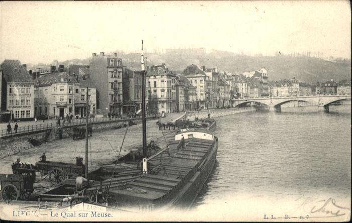 Liege Luettich Brücke Schiff