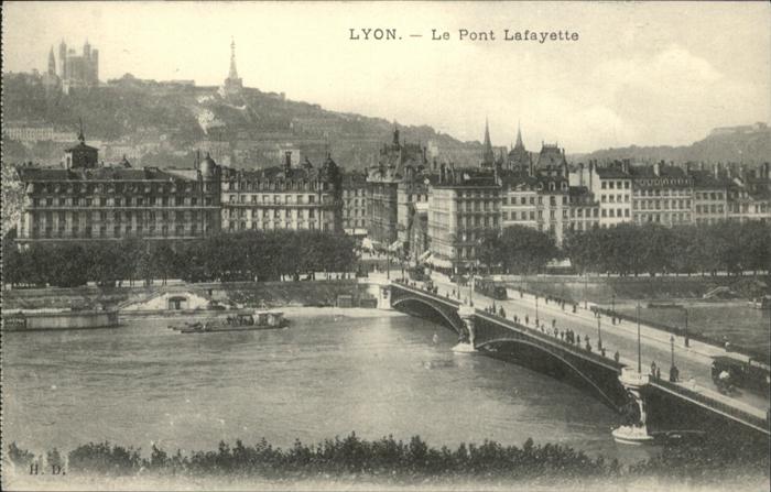 Lyon France Pont Lafayette Schiff