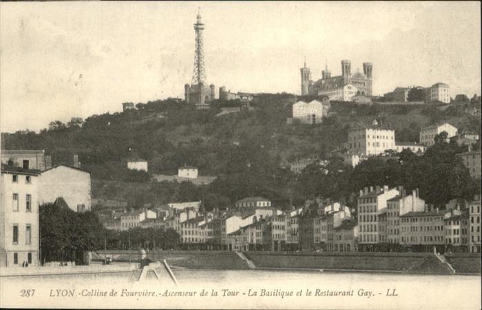 Lyon France Basilique et le Restaurant Gay