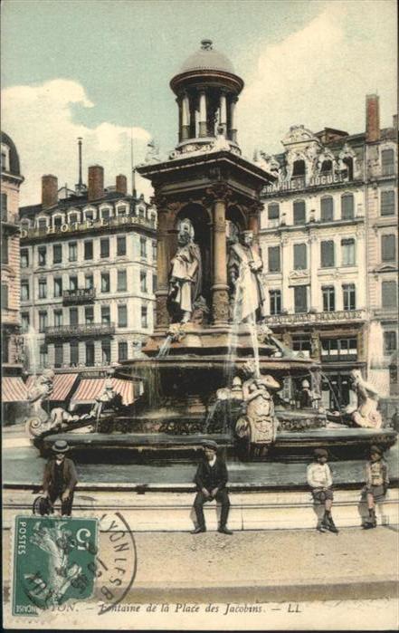 Lyon France Brunnen Place des Jacobins