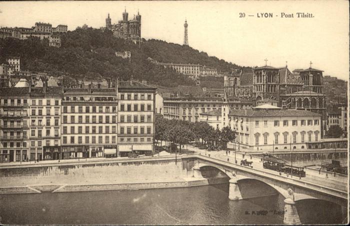 Lyon France Pont Tilsitt Strassenbahn
