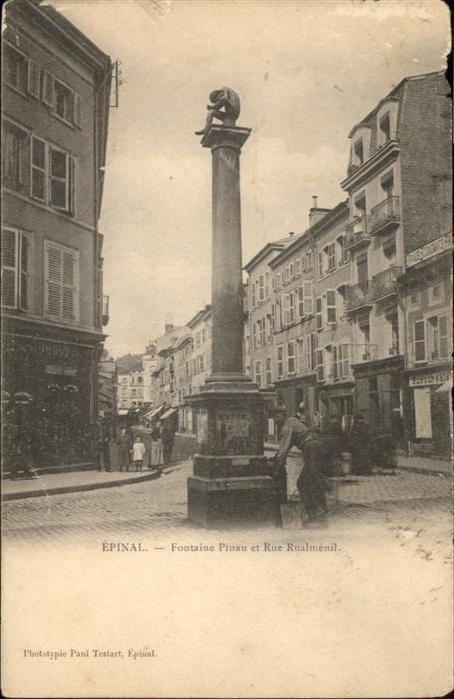 Epinal Vosges Fontaine Pinau Rue Rualmenil