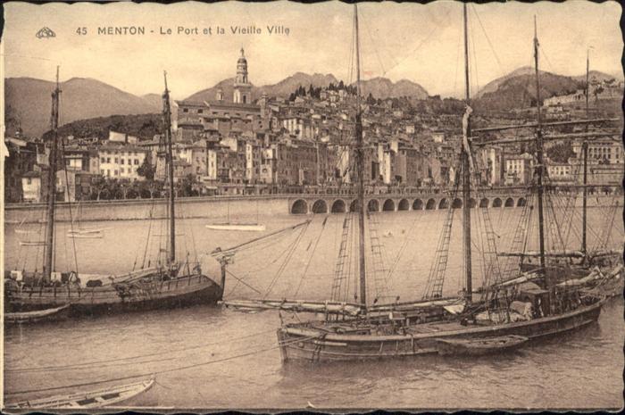 Menton Alpes Maritimes port et la Vieille Ville Schiff