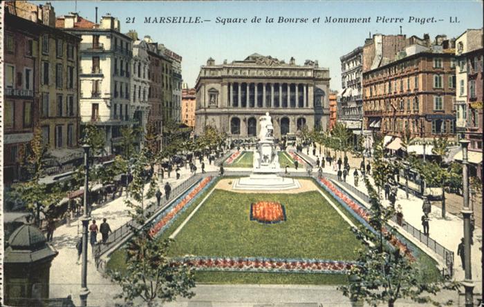 Marseille Bouches-du-Rhone Square Bourse Monument Pierre Puget