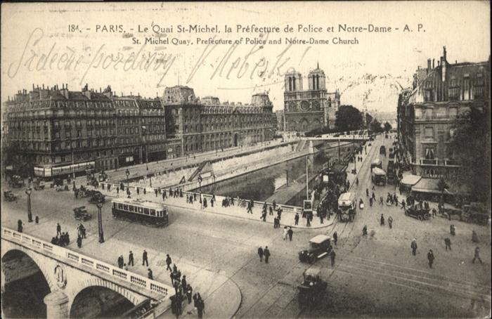 Paris Quai St Michel Police Notre Dame Brücke