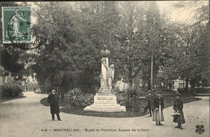 Montpellier Herault Buste de Planchon Square de la Gare