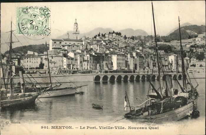 Menton Alpes Maritimes Port Vieille Ville Nouveau QuaiSchiff