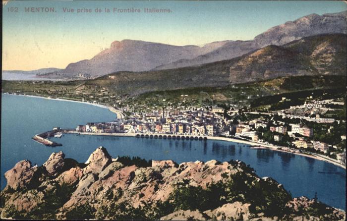 Menton Alpes Maritimes Vue prise de la Frontiere Italienne